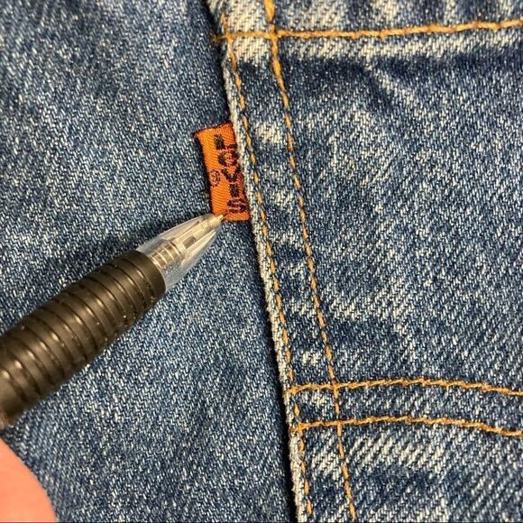 VINTAGE LEVI’S,Men’s Orange Tag, 42/32, hand measures 38X27.5, Blue, Rise 13”, - Picture 7 of 14